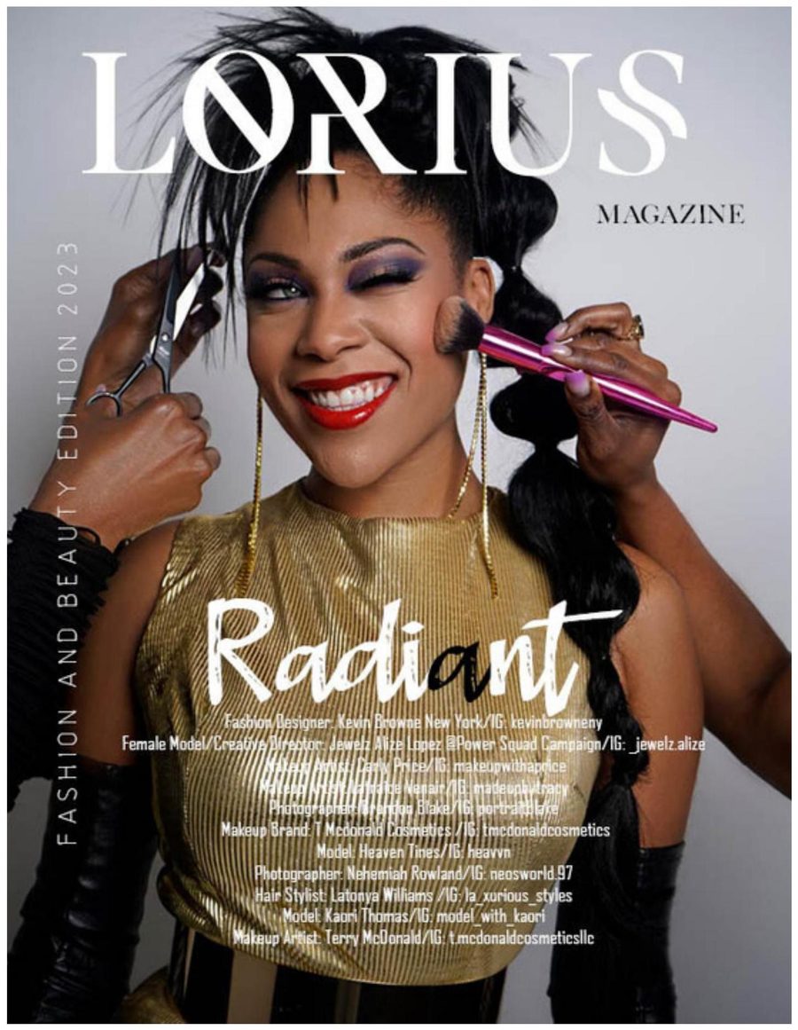 Lorius Magazine tearsheet featuring Jewelz Alizé Lopez, Radiant issue.